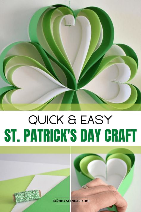 Easy St Pattys Day Crafts, Easy March Crafts, Shamrock Crafts For Adults, Diy Shamrock, St Patrick’s Day Crafts And Activities, Shamrock Crafts For Kids, Trinity Shamrock Craft, Shamrock Crafts, Shamrock Art Projects For Kids