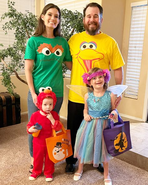 Diy Zoe Sesame Street Costume, Sesame Street Zoe Costume, Family Sesame Street Costumes, Sesame Street Halloween Costumes Family, Sesame Street Diy Costumes, Sesame Street Family Costume, Diy Sesame Street Costume, Family Sesame Street Costumes Diy, Sesame Street Halloween Costumes