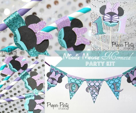 Minnie Mouse Mermaid, Girls First Birthday Party, Birthday Party Decorations Ideas, Sea Party Ideas, Mickey And Minnie Love, Girls Cake, Smash Cake Girl, Minnie Mouse Theme, Party Decorations Ideas