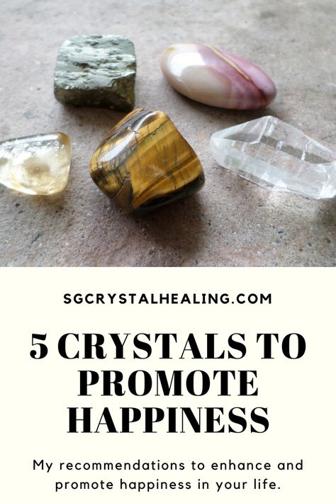 Top 5 Crystals to Promote Happiness: My recommendation for crystals that promote and enhance happiness. #crystals #crystalhealing #happiness #crystalsforhappiness Crystal For Happiness, Happiness Crystals, Crystals For Happiness, Crystal Identification, Earth Gift, Cleansing Crystals, Gemstone Meanings, Crystal Therapy, Crystal Healing Stones