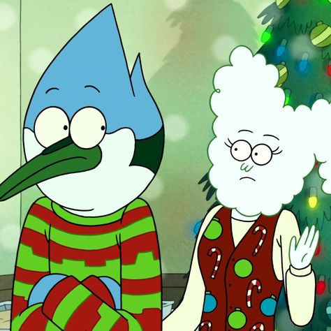 Regular Show Christmas Pfp, Cartoon Christmas Pfp, Regular Show Christmas, Christmas Pfps, Cartoon Network Studios, Cartoon Network Characters, Christmas Pfp, Hi Five, Regular Show