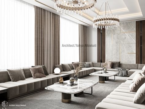 Men Majles on Behance Majles Design, Luxe Living Room, Interior Design Per La Casa, Guest Room Design, Latest Living Room Designs, Living Room Decor Inspiration, Luxury Living Room Design, Neo Classic, Living Room Design Decor