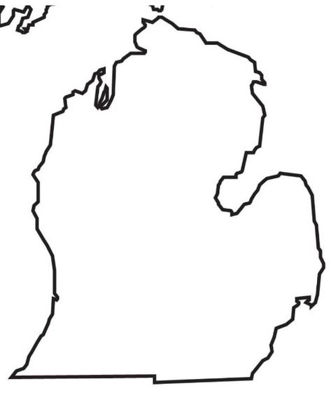 Michigan Lower Peninsula outline Blank Meme Template Michigan Template Free Printable, Michigan Outline, Outline Template, Stencil Outline, Map Outline, Free Maps, Tattoo Stencil Outline, State Of Michigan, Tattoo Stencil