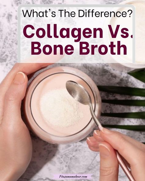 You’ve probably heard all the hype about collagen and bone broth. But how do you know which one is best for you? What’s the difference between the two? And when you do choose one, should you take it in powder? Pill? The options are truly endless. Since both collagen and bone broth have unique benefits,... Read More The post Collagen Vs Bone Broth: What’s The Difference appeared first on Fit as a Mama Bear. Collagen Broth Recipe, Collagen Broth, Bone Broth Smoothie, Best Collagen Peptides, What Is Bone Broth, Benefits Of Collagen Powder, Bone Broth Collagen, Bone Broth Benefits, Healing Smoothie