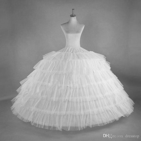 Cheap Puffy Underskirt Bridal Ball Gown Petticoats Crinoline For Wedding Formal Dress Plus Size Bridal Petticoat 6 Hoops Skirt In Stock Satin Petticoat 50s Petticoat From Crown2014, $23.12| DHgate.Com Petticoat For Wedding Dress, Hoop Petticoat, Hoop Dress, White Quinceanera Dresses, Tule Rok, Gonna In Tulle, Tulle Underskirt, White Ball Gowns, Hoop Skirt