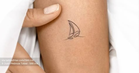 Small Sailing Boat Tattoo, Line Sailboat Tattoo, Catamaran Tattoo, Sailboat Tattoo Simple, Tiny Sailboat, Sailing Tattoo, Storm Tattoo, Sailboat Tattoo, Boat Tattoo