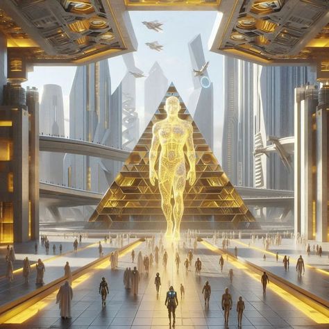 Modern Future City, Pyramid Healing, Gold City, Eco City, Sci Fi City, Golden City, Sustainable City, Fantasy Props, Ancient Egyptians