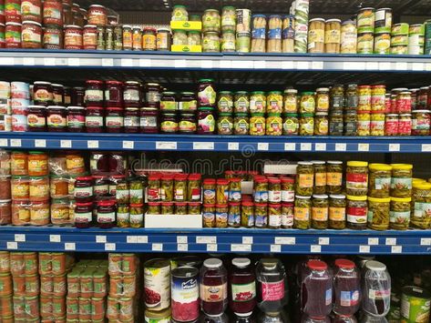 Canned goods. On shelves in the supermarket #Sponsored , #Affiliate, #Affiliate, #Canned, #shelves, #supermarket, #goods Canned Goods, Ideas Creative, Design Display, Display Ideas, Beets, Photo Image, Editorial, Shelves, Stock Photos