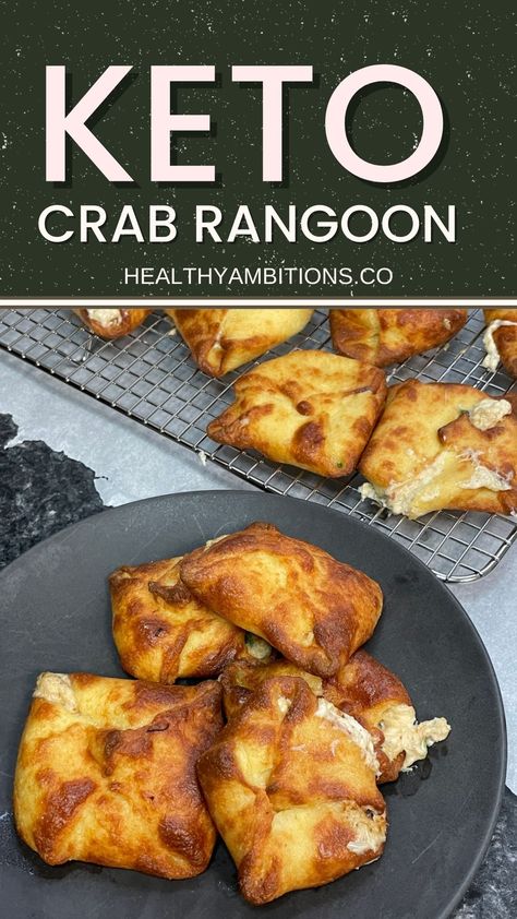 Keto Crab Rangoon, Crab Recipes Easy, Crab Rangoon Pizza, Air Fryer Keto, Crab Rangoon Recipe, Fat Head Dough, Crab Rolls, Crab Meat Recipes, Crab Rangoon