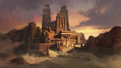 ArtStation - Sandswept Fortress, Andrew Phan Fortress Concept Art, Worldbuilding Inspiration, Image Painting, Artist Websites, Monument Valley, Great Britain, Notre Dame, New World, Fantasy Art