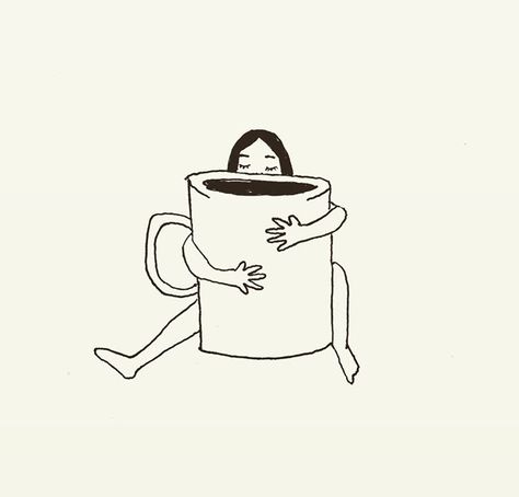 Coffee Love Illustration, Coffee Sketch Drawing, Cafe Illustration Art, Coffee Bean Tattoo, Coffee Illustration Design, Coffee Illustration Art, Coffee Tattoo Ideas, Coffee Drawings, Coffee Cup Illustration