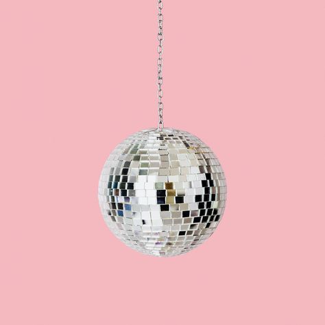 Pink Disco Ball Wallpaper, Pink Aesthetic Poster, Lychee Jelly, Silver Disco Ball, Pink Disco Ball, Room Decor Retro, Pink Disco, Paintings For Living Room, Ball Aesthetic