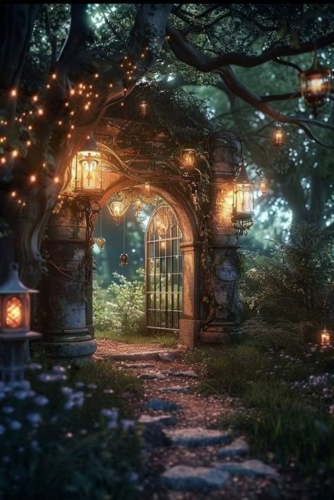 Garden Concept, Dark Cottage Core, Fairy Home, Mystical Places, Garden Drawing, Night Court, Magic Forest, Magic Aesthetic, Personal Aesthetic