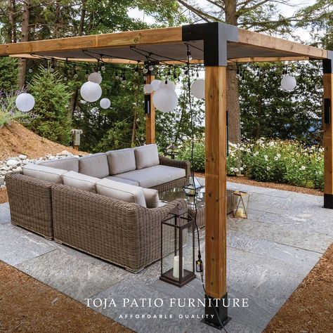 47+ The Most Impressive Patio Designs Freestanding Pergola, Toja Grid, Building A Pergola, Outdoor Patio Space, Pergola Design, Pergola Ideas, Backyard Pergola, Pergola With Roof, Patio Roof