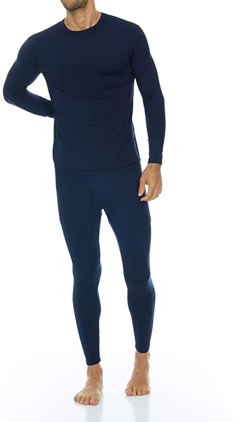 Thermajohn Men's Ultra Soft Thermal Underwear Long Johns Set with Fleece Lined (2X-Large, Navy) at Amazon Men’s Clothing store Thermal Leggings, Mens Thermals, Long Johns, Compression Tights, Thermal Shirt, Compression Pants, Compression Shirt, Compression Shorts, Body Heat