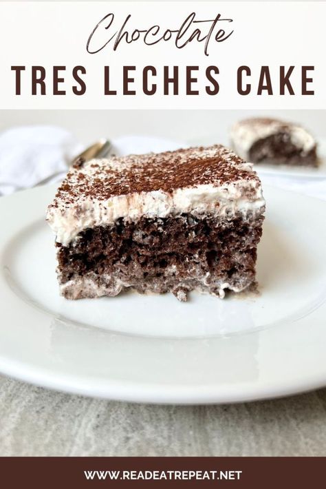 Tres Leches Chocolate Box Cake Recipe, Easy Chocolate Tres Leches Cake, Oreo Tres Leches Cake Recipe, Authentic Tres Leches Cake, Chocolate Tres Leches Cake Recipe, Mexican Menu Ideas, Tres Leches Cake Recipe Authentic, Easy Tres Leches Cake, Easy Tres Leches