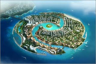 Blogging from A to Z April Challenge: Man-Made Islands ... Cities of the Future? Urban Diagram, Marina Design, City Development, Water Architecture, Floating Architecture, Artificial Island, Master Planning, Man Made Island, Fantasy World Map