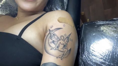 Moon Fairy Tattoo, Vereena Sayed, Moon Fairy, Fairy Tattoo, Fish Tattoos, Jesus Fish Tattoo, Moon, Tattoos