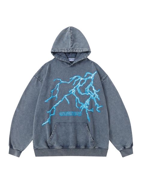 PRICES MAY VARY. Features: Our signature lightning bolt imprint takes center stage, the intricate detailing and dynamic design. Undergoes a meticulous water-washing process, resulting in a textured, lived-in appearance Fabric: The acid washed graphic hoodies made of premium 100% cotton, soft, cozy, thick and comfy Occasions: These hooded sweatshirts can be dressed on multiple occasions. They are very trendy and cool, whether you are a fashion match or a daily commute, it's enough to satisfy all Lightning Hoodie, Hoodies For Christmas List, Cute Baggy Sweatshirts, Where To Get Good Hoodies, Clothes Stockholm Style, Modern Hoodie Design, Baddie Hoodies, Alfred Eden Hoodie, Graphic Zip Up Hoodies