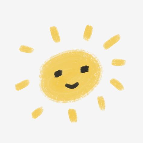 Sun Png Aesthetic, Sun Icon Aesthetic, Cute Yellow Icons, Cute Sun Drawing, Sun Aesthetic Art, Cute Png Aesthetic, Paint Sun, Sol Aesthetic, Yellow Folder