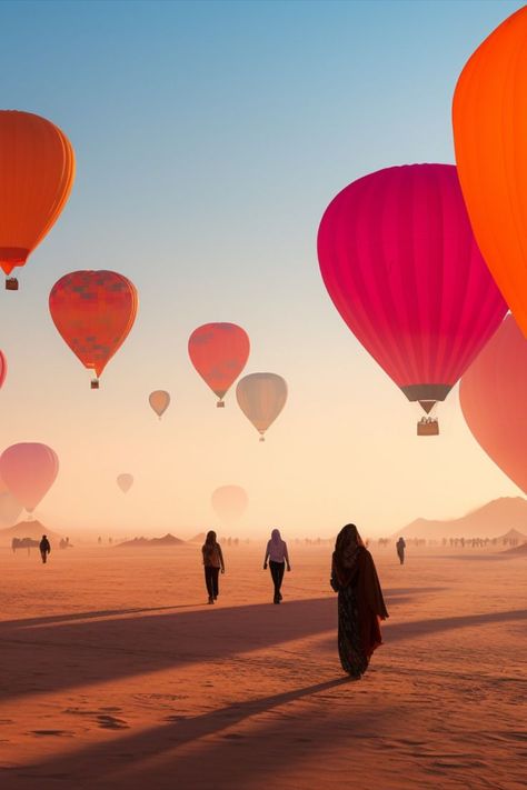 A fleet of pink hot air balloons ascending gracefully into the sky, where it blushes with the soft hues of dawn. #aigeneratedart #aiart #midjournyaiart Hot Air Balloons, Air Balloons, Camping Experience, Hot Air Balloon, Air Balloon, Hot Air, The Sky, Balloons, Pink