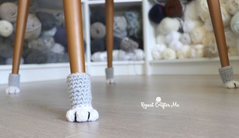 Cat Paw Chair Socks, Crochet Chair Socks, Chair Socks Pattern, Paw Crochet, Crochet Chair, Chair Socks, Repeat Crafter Me, Crochet Baby Hat Patterns, Baby Hat Patterns