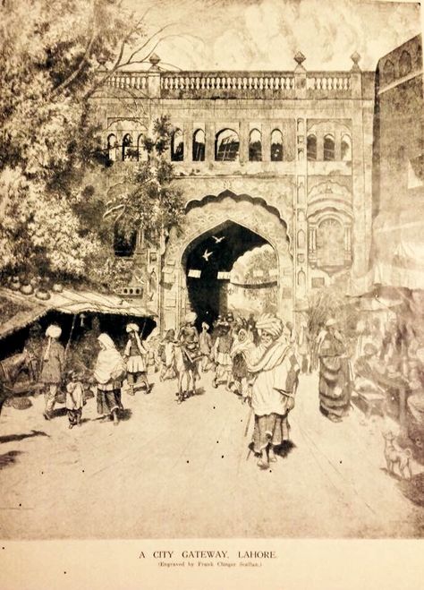 City Gateway Lahore, Punjab. Vintage Punjab, Ancient Pakistan, Punjab History, Old Punjab, Punjab Village, Pakistan History, Vintage Pakistan, Old India, Historical India