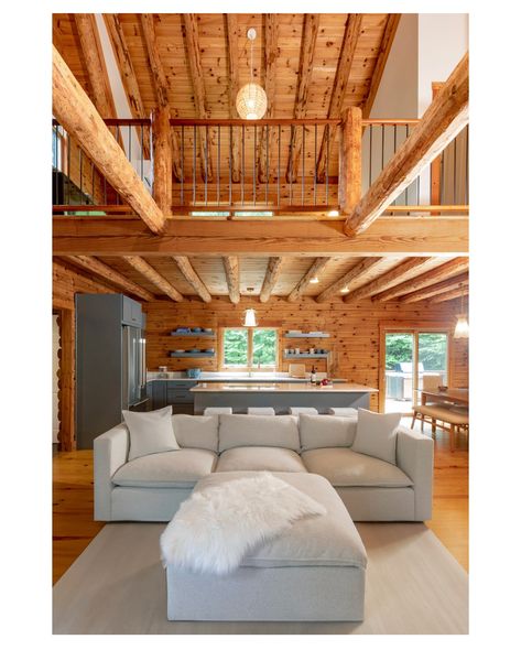 New in EB real estate: Waterfalls Road Log Cabin in Kerhonkson, NY ✨ Just over an hour and a half from New York City, this fully renovated, turn-key log cabin is equal parts modern style and rustic charm. Set on nearly three acres in Kerhonkson, this home is centrally located in the foothills of the Catskills, creating a basecamp for outdoor recreation, local shopping, and exploring the surrounding area. Features include: 🏡 Three bedroom, two and a half bathroom log cabin; 🌲 1,806 square fo... Log Cabin Renovation Interiors, Log Cabin Aesthetic Interior, Log Cabin Renovation, Kerhonkson Ny, Cabin Renovation, Cabin Interior Design, Cabin Aesthetic, The Catskills, Half Bathroom