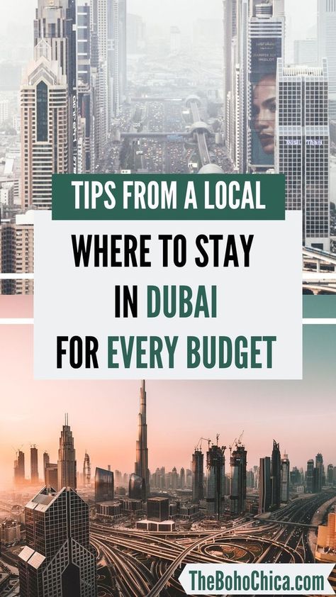 Where to Stay in Dubai: Whether it's hotel apartments, budget hotels or luxury hotels in Dubai near the beach, Burj Khalifa, Dubai Marina, or Palm Jumeirah, use this guide to Dubai accommodation to know where to stay in Dubai. Full breakdown of neighborhoods plus hotel recommendations. Maps included. #dubaitravel #Dubai #Dubaihotels #DubaiAccommodation #WhereToStayinDubai Dubai Tourist Attractions, Couples Budget, Dubai Guide, Hotels In Dubai, Khalifa Dubai, Dubai Holidays, Hotel Safe, Dubai Marina, Palm Jumeirah