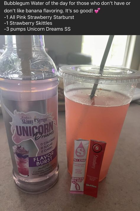 Unicorn Flavored Water, Christmas Water Packet Recipes, Water Recipes With Unicorn Syrup, Unicorn Water Recipe, Unicorn Syrup Water Recipes, Water Tok Recipes Packets, Watertok Tiktok Recipes, Water Boarding, Watertok Recipes