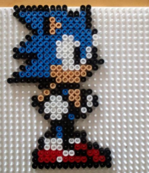 Sonic Pearl Beads, Sonic Beads Pattern, Perler Bead Sonic, Sonic Perler Bead Patterns, Sonic Perler Beads, Hama Beads Disney, Pixel Pokemon, Hamma Beads Ideas, Easy Perler Bead Patterns