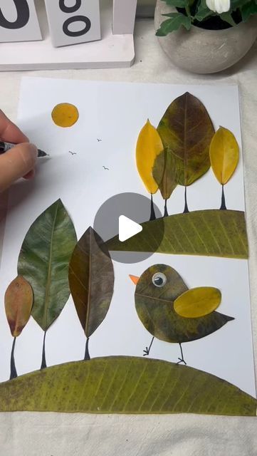 paper crafts creator on Instagram: "Create Beautiful Autumn Landscape with Leaf Stickers

#leafstickerart #autumncrafts #diylandscape #kindergartenhandmade #fallart #creativecrafts #natureart #parentchildcraft #seasonalhandmade #simplediy" Leaf Stickers, Simple Christmas Decor, Autumn Crafts, Kid Activities, Beautiful Autumn, Painted Leaves, Autumn Landscape, Autumn Art, Leaf Art