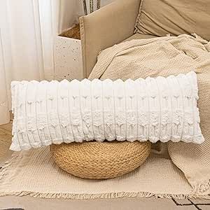 JoraLion Faux Fur Long Pillow Covers 14 x 36 inch, Cream White Soft Decorative Lumbar Pillow Cover Luxurious Pillow Case Home Decor for Sofa Bed Room Livingroom Sofa Bed Room, Cream Pillows, Decorative Lumbar Pillows, Long Pillow, King Bedroom, Lumbar Pillow Cover, Bed Room, Lumbar Pillow, Pillow Case