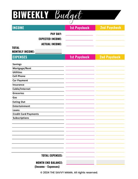 Biweekly Budget Template: 6 Easy Steps To Organize Finances Biweekly Budget Template, Organize Finances, Weekly Budget Printable, Biweekly Budget, Travel Budget Planner, Financial Budget Planner, Personal Budget Planner, Free Budget Printables, Budget Planner Free