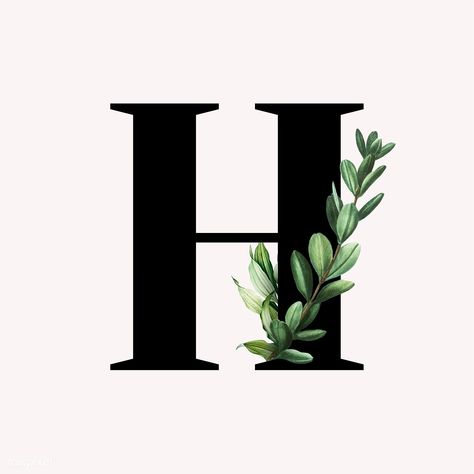 Botanical capital letter H vector | premium image by rawpixel.com / Aum / Donlaya / Kappy Kappy / manotang H Aesthetic Letter, H Aesthetic, Botanical Capital Letter, Aesthetic Letter, Letter H, Alphabet, Design