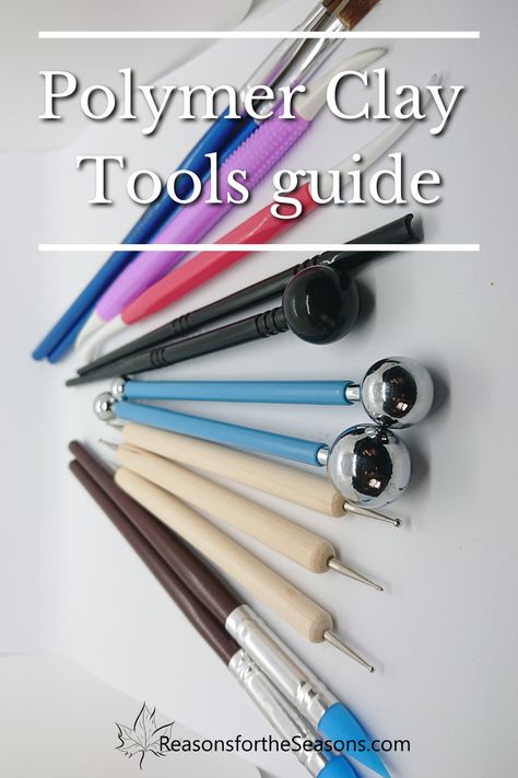 Types Of Clay For Sculpting, Polymer Clay Tools Diy, Polymer Clay Mixing Chart, How To Use Polymer Clay Tools, How To Use Clay Sculpting Tools, Tools For Clay Art, Polymer Clay 101, Tools For Polymer Clay Jewelry, Polymer Clay Earring Supplies