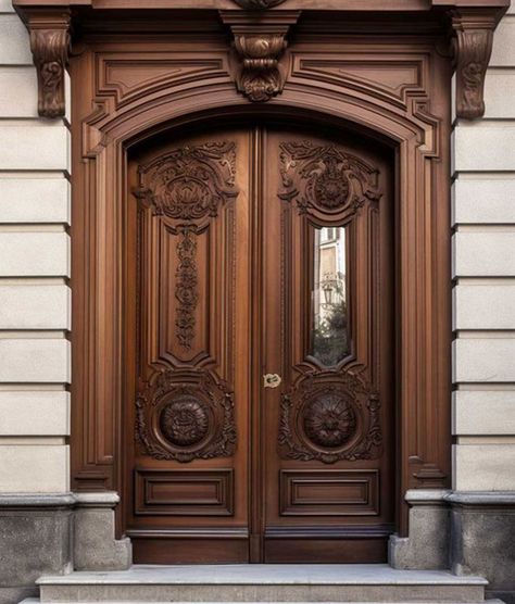 Knock Wooden Door Entrance, Wooden Double Doors, House Main Door, House Main Door Design, Door Design Photos, Main Entrance Door Design, Grand Entryway, Wooden Front Door Design, Wooden Main Door