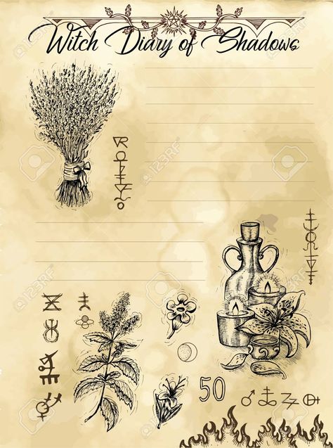 Witch Diary, Harry Potter Quilt, Potions Book, Mystic Symbols, Witch Quotes, Moon Symbols, Book Page Art, Vector Trees, Diary Ideas