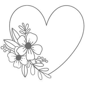 Embroidery Designs Drawing Easy, Heart With Flowers Drawing, Fashion Typography Design, Serendipity Tattoo, Easy Flower Drawings, Heart Stencil, Digital Embroidery Patterns, Flower Box Gift, Art Jewelry Design