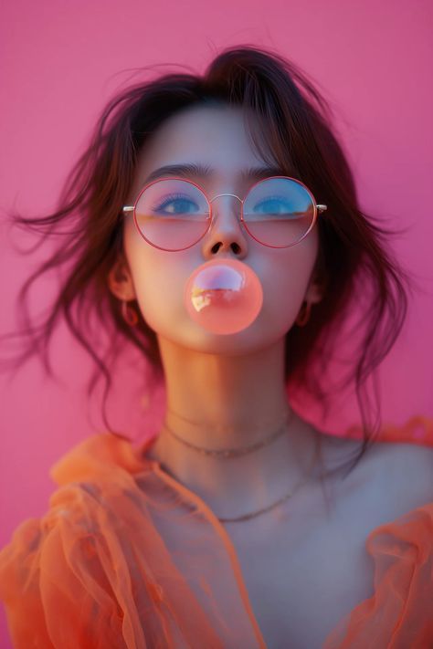 Reference Photos For Artists Poses, Girl Blowing Bubble Gum, Anthony Burrill, Blowing Bubble Gum, Evan Lin, Face References, Anime Photo Profile Dark, Reference Photos For Artists, People Faces