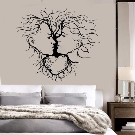 The file 'Laser Cut Loving Couple Abstract Tree Wall Decor DXF File' is (dxf,CDR,SVG,AI) Zip file type, size is 1.02 MB. Family Tree Painting, Room Murals, Wall Painting Ideas, Diy Wall Painting, Wall Paint Designs, Tree Wall Decor, Tree Wall Decal, Abstract Tree, Wall Paintings