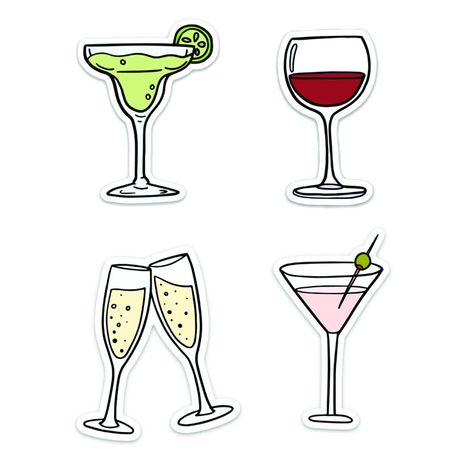 Cocktail party stickers perfect for your next event! #cocktailparty #party #drinks #pinners . #Alcohol_Stickers_Printable #Drink_Stickers_Printable #Stickers_Packs_Aesthetic #Margarita_Tattoo_Drinks Champagne Sticker, Alcohol Stickers, Drinks Stickers, Drink Drawing, Wine Margarita, Cocktails Drawing, Party Scrapbook, Cocktails Clipart, Diwali Design