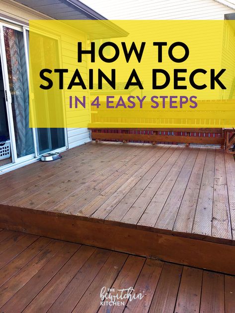 Stain A Deck, Deck Stain Colors, Deck Diy, Deck Renovation, Redwood Decking, Deck Stain, Semi Transparent Stain, Diy Landscape, Laying Decking