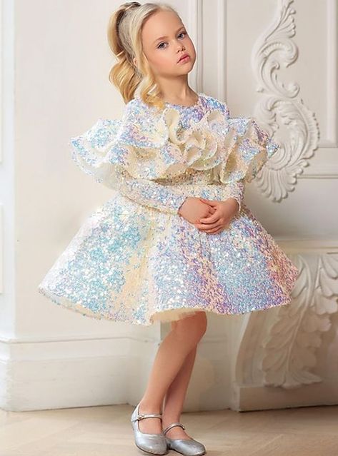 A Line Dress Wedding, Unicorn Dresses For Kids, Rainbow Costume, Wedding Performance, Sweet Dresses, Cheap Flower Girl Dresses, Girls Dresses Online, Princess Flower, Kids Gown