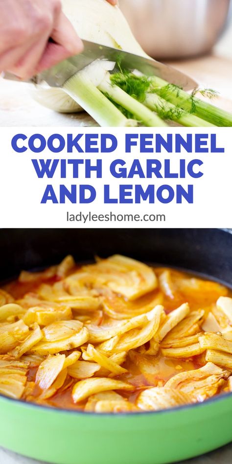 Cooking Fennel With Lemon & Garlic: Vegetable Side Dishes Recipes - This flavorful fennel side dish recipe is a delicious way to enjoy the taste of the anise-flavored bulb. Cooking fennel with lemon and garlic will bring the flavors together in harmony, making this the perfect side dish for any meal. The combination of the sweet & nutty fennel with the bright acidic lemon & pungent garlic makes for a delectable side dish. It is surprisingly easy to make and can be ready to serve in just ... Cooking Fennel, Vegetable Side Dishes Healthy, Fennel Recipes, Vegetable Side Dishes Recipes, Venison Recipes, Side Dish Recipes Easy, Side Dishes Recipes, Vegetable Side, Healthy Comfort Food