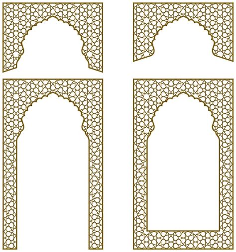 Islamic Arch Design, Persian Elements, Arabic Frame, Islamic Arch, Mosque Art, Geometric Ornament, Shape Templates, Islamic Patterns, Arch Design