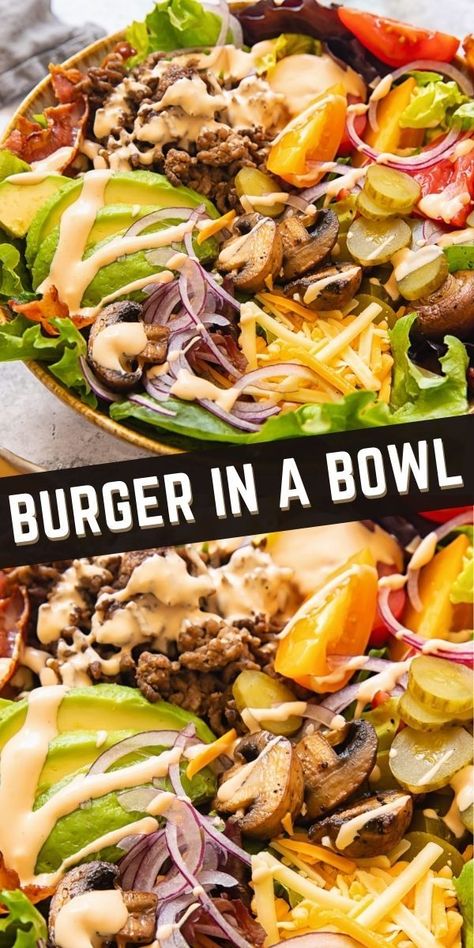 Burger In A Bowl, Bowls Recipes, Bowl Meals, Healthy Bowls Recipes, Rice Bowls Recipes, Power Bowls, Healthy Bowls, Food Bowls, Dinner Bowls