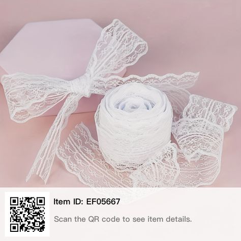 White Lace Ribbon, Ribbon Roll, Gift Wrap Ribbon, Ribbon Decorations, Gift Ribbon, Mesh Ribbon, Eid Al Adha, Lace Ribbon, Sewing Trim