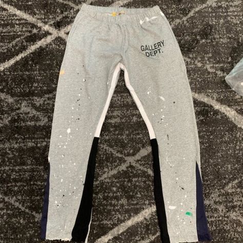 Gallery Dept Paint Splatter Flare Pants GRAY  Men's Large Gallery Dept Pants, Flare Sweatpants, Gallery Dept, Paint Splatter, I Got It, Mens Sweatpants, Flare Pants, Got It, Not Available