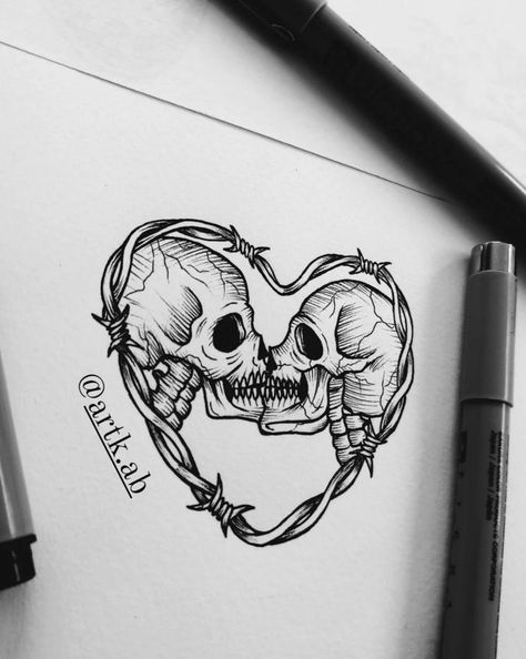 artk.ab |  anniversary date tattoo ideas couple 2 Skulls Kissing Tattoo, Tattoos For Your Lover, Two Skeletons Kissing Tattoo, Skeleton Kissing Woman Tattoo, Lover Skull Tattoo, Heart With Skulls Inside Tattoo, Skulls Kissing Drawing, Skeleton Love Drawing, Skulls Kissing Tattoo